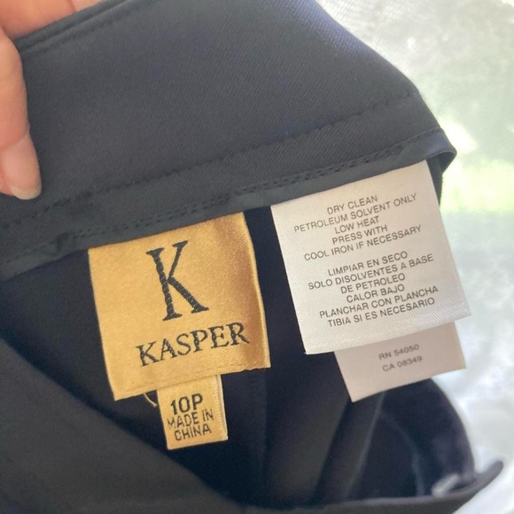 Kasper Classic Black Satin Textured Women's Trousers 10 P - Picture 3 of 4